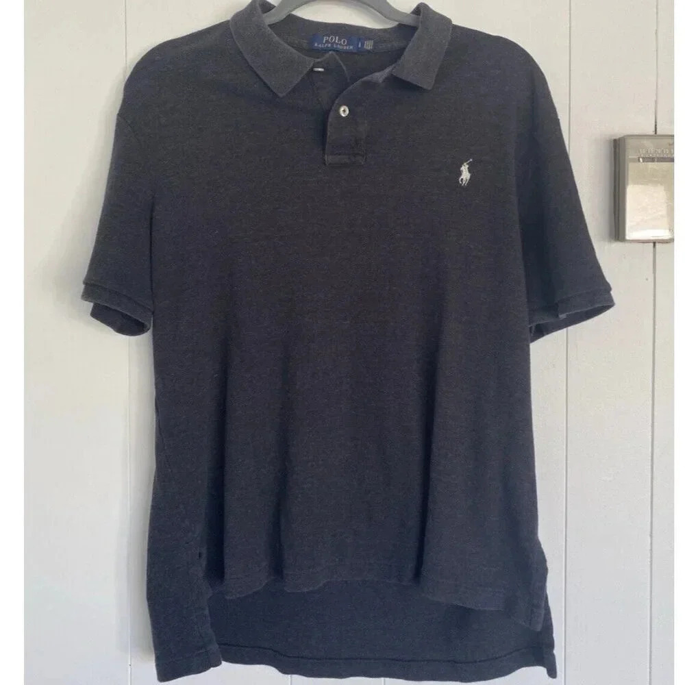 Polo Ralph Lauren Men's Polo Shirt Size Large Dark Gray Cotton
